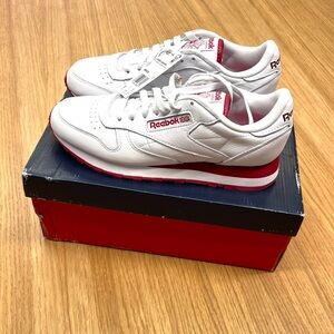 Reebok Classic Leather Shoes Men’s Size 8 White Red